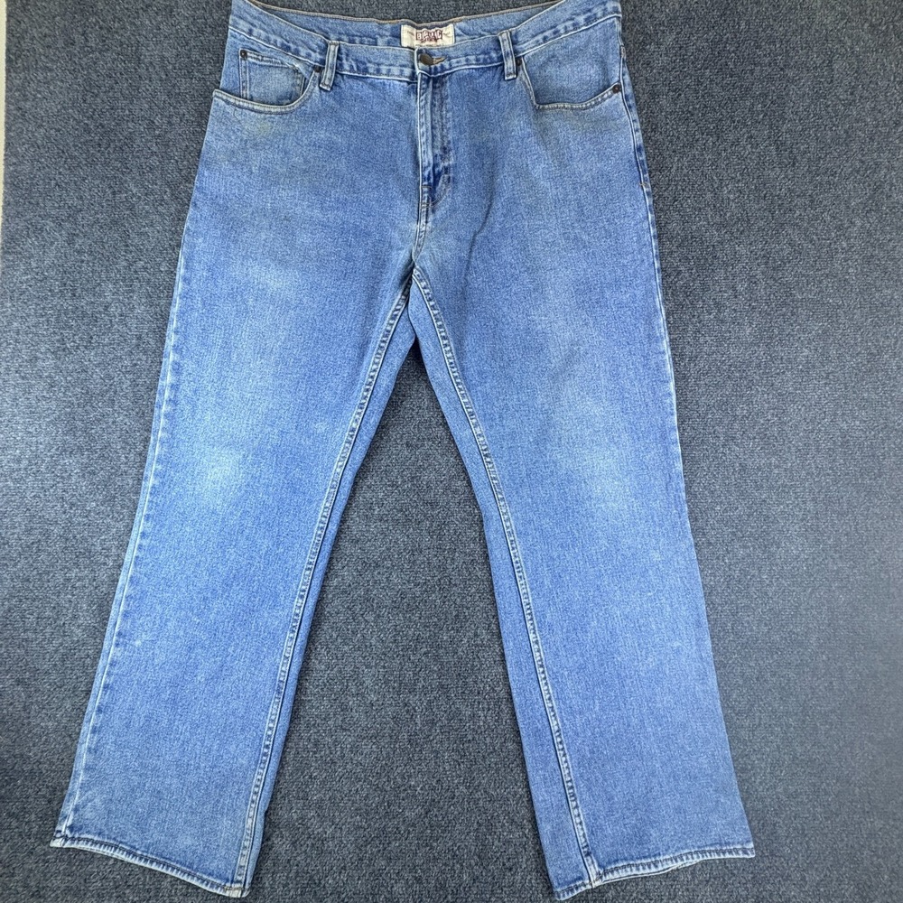 Big Mac Workwear Jeans Mens 36x29 Blue Light Wash Denim Cotton Straight Leg